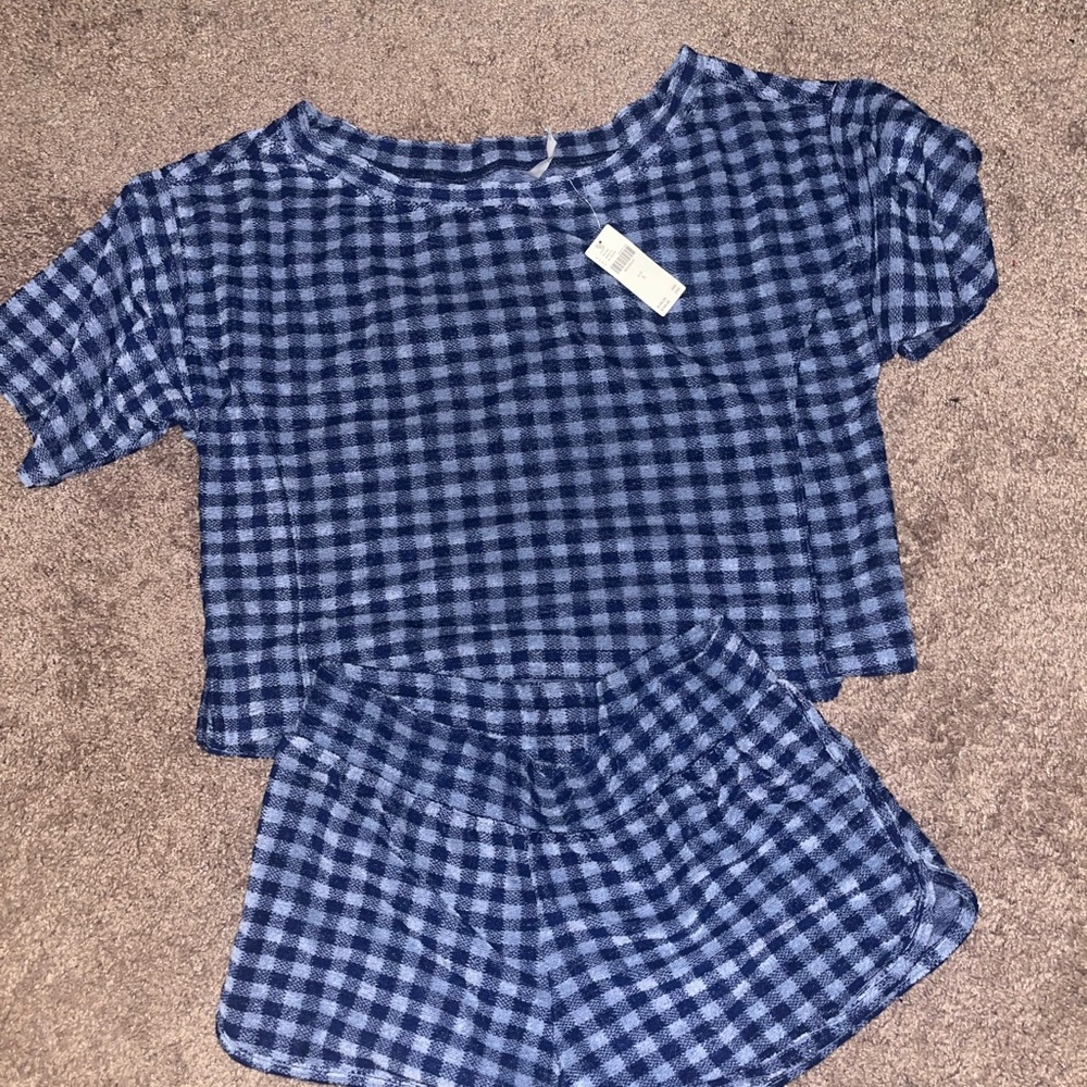 Anthropologie Daily Practice Barsa Set in SMALL blue. NEVER WORN. WITH TAGS.